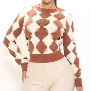 Fashion Nova One Of A Kind Sweater - Cream/combo